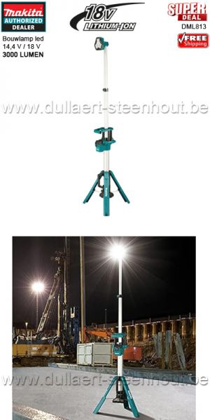 Makita Accu werklamp / accu bouwlamp LXT ® DML813 met 3000 LUMEN