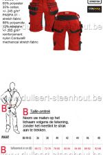 DASSY® Trix (250083) Multizakken werkshort met stretch - rood/zwart
