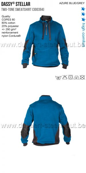 Dassy - Stellar (300394) Tweekleurige werksweater / sweatshirt blauw/grijs