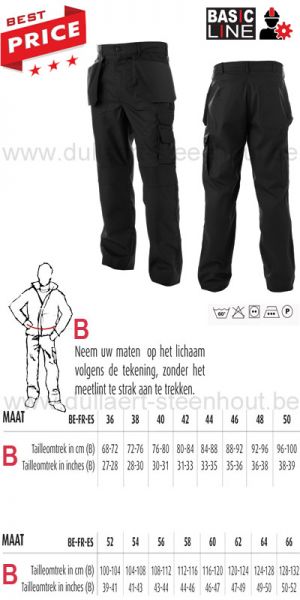 Basic Line - Seaton zwart - Multizakken werkbroek met kniezakken