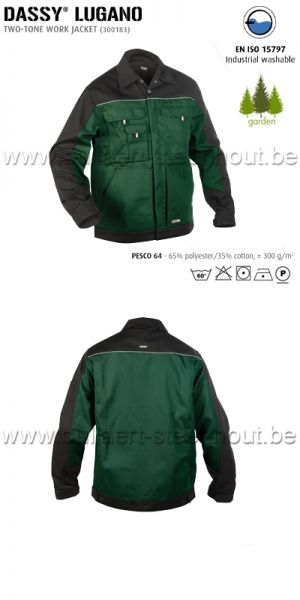 DASSY® Lugano (300183) Tweekleurige werkvest groen/zwart