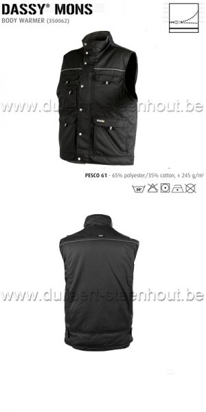 DASSY® Mons (350062) Bodywarmer met fleece voering / zwart