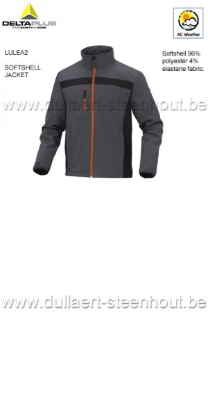 Deltaplus - LULEA2 Softshell werkvest / softshell werkjas - grijs/oranje