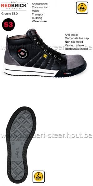 Redbrick - S3 Sneaker werkschoenen / werksneaker Granite ESD antistatisch