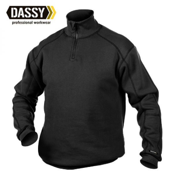 Dassy werksweater / werktrui met rits Felix zwart