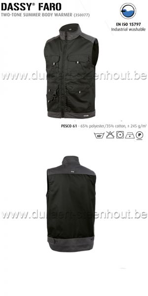 DASSY® Faro (350077) Tweekleurige bodywarmer - zwart / grijs