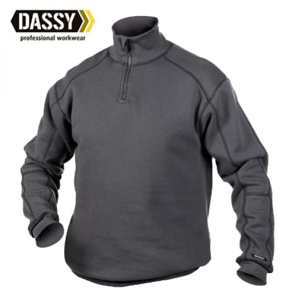 Dassy werksweater / werktrui met rits Felix grijs