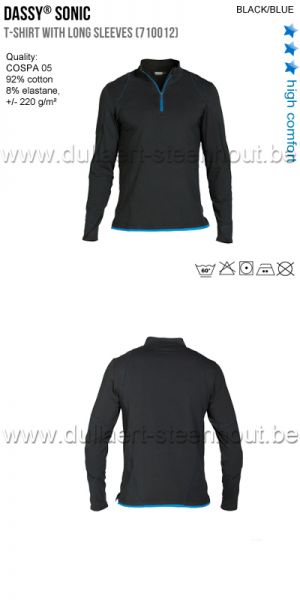DASSY® Sonic (710012) T-shirt met lange mouwen / zwart-blauw