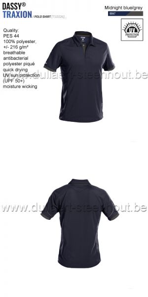 DASSY® Traxion (710026) Polo shirt - nachtblauw/grijs