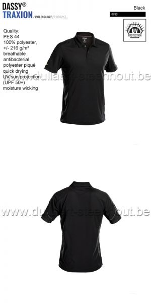 DASSY® Traxion (710026) Polo shirt - zwart