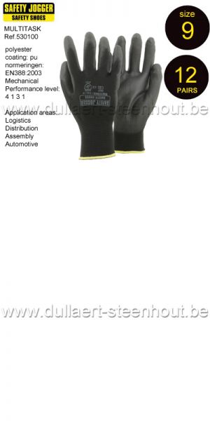 Safety Jogger - 12 PAAR MULTITASK werkhandschoenen met polyurethaancoating - Maat 9