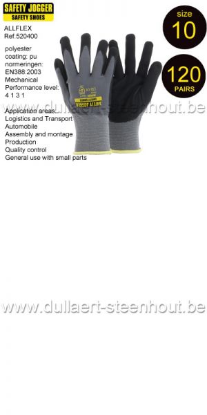 Safety Jogger - 120 PAAR naadloze Allflex handschoenen met microfoamnitril coating - Maat 10