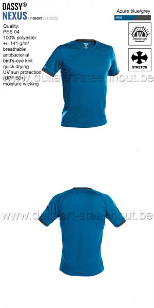 DASSY® Nexus (710025) T-shirt - azuurblauw/grijs