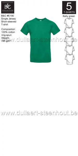 B&C - E190 T-shirt Single Jersey - kelly green - 5 STUKS PROMOTIE