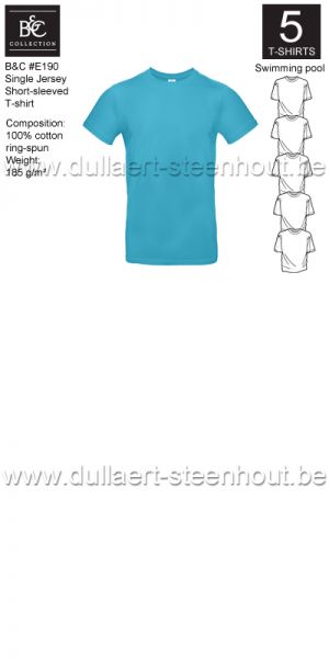 B&C - E190 T-shirt Single Jersey - swimming pool - 5 STUKS PROMOTIE