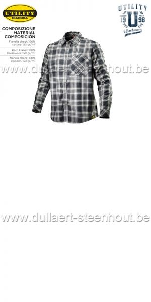 Diadora - Shirt check Flanellen werkhemd - Black