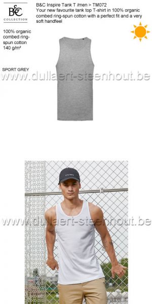B&C Collection - t-shirts zonder mouwen / TM072 sport grey