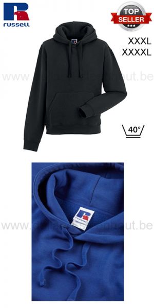 Russell - Zwarte werksweater met kap  / Hooded Sweatshirt R-265M-0 - XXXL / XXXXL