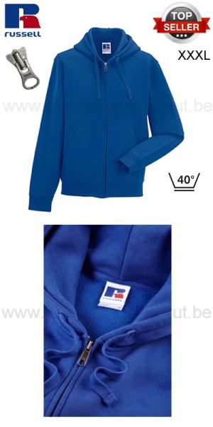 Russell - Bright royal werksweater met rits, kap / werktrui met rits, kap R-266M-0 - XXXL