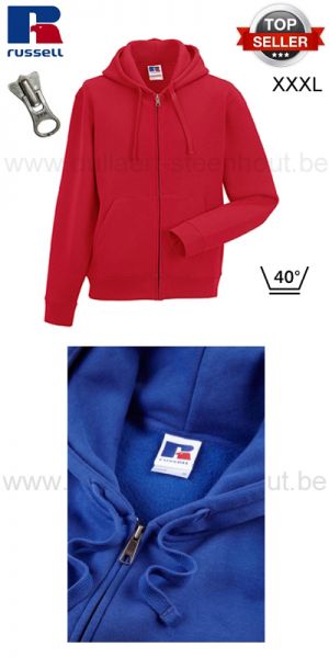 Russell - Rode werksweater met rits, kap / werktrui met rits, kap R-266M-0 - XXXL