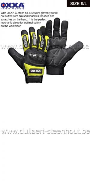 OXXA® X-Mech 51-620 werkhandschoenen met knokkelbescherming - maat 9 / L