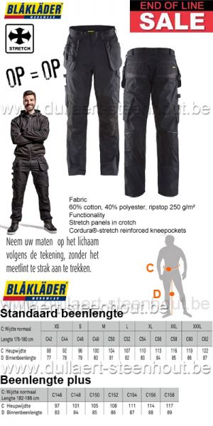 END OF LINE Blaklader - 1496 1330 9998 Service Werkbroek met spijkerzakken - zwart/grijs