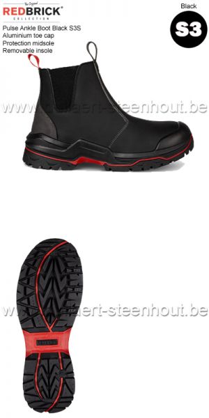 Redbrick Pulse veiligheidsschoenen / werkschoenen Ankle Boot Black S3S