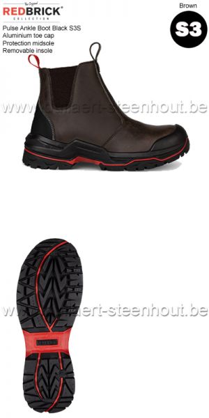 Redbrick Pulse veiligheidsschoenen / werkschoenen Ankle Boot Brown S3S