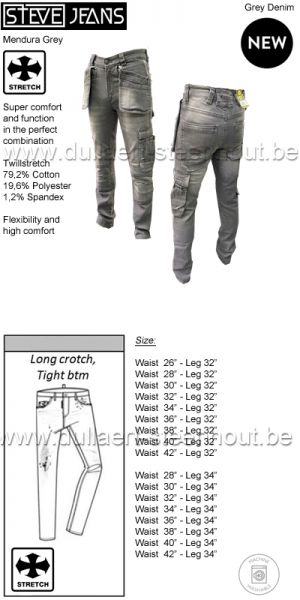 STEVEJEANS Mendura stretch jeans werkbroek / stretch spijker werkbroek - Grey Denim