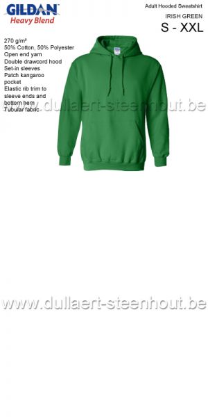 Gildan - Werksweater met kap 18500 Heavy blend - irish green