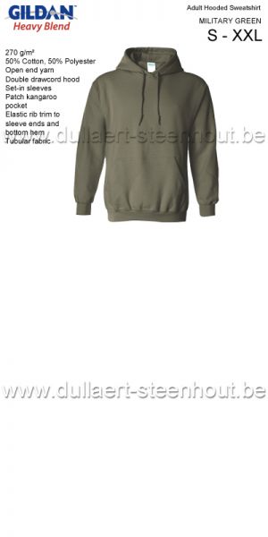 Gildan - Werksweater met kap 18500 Heavy blend - military green
