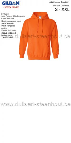 Gildan - Werksweater met kap 18500 Heavy blend - safety orange