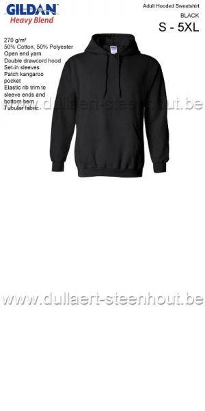 Gildan - Werksweater met kap 18500 Heavy blend - zwart