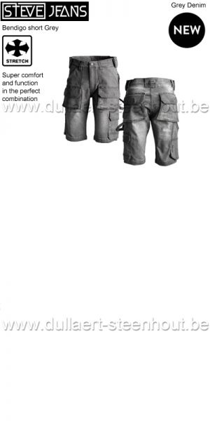 STEVEJEANS Comfortabele stretch jeans werkshort / stretch werkshort - Bendigo grijs