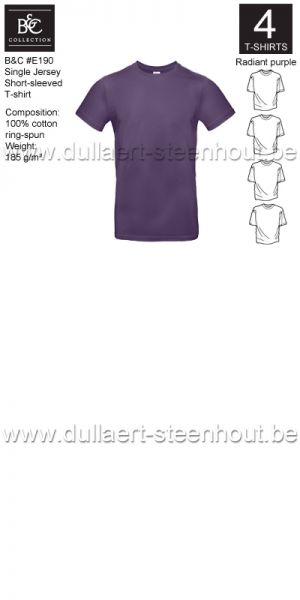B&C - E190 T-shirt Single Jersey - radiant purple - 4 STUKS PROMOTIE