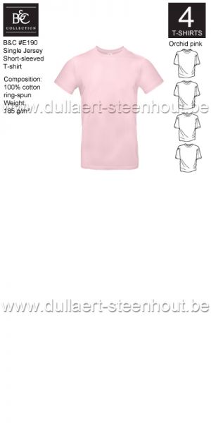 B&C - E190 T-shirt Single Jersey - orchid pink - 4 STUKS PROMOTIE