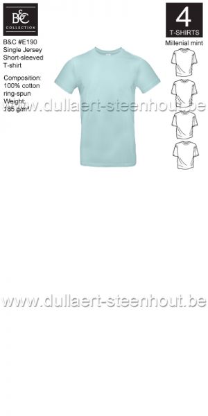 XXXL / 3XL  B&C - E190 Single Jersey Short-sleeved T-shirt - millenial mint - 4STUKS PROMO