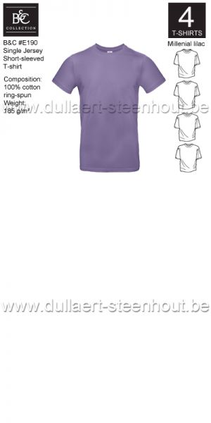 XXXL / 3XL  B&C - E190 Single Jersey Short-sleeved T-shirt - millenial lilac - 4 STUKS PROMO
