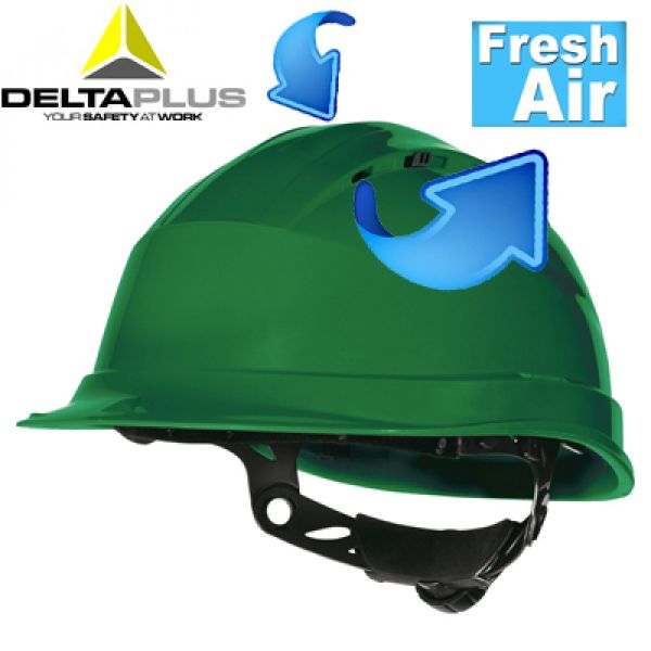 Deltaplus Quartz UP IV Groene geventileerde werfhelm met Rotor®-systeem