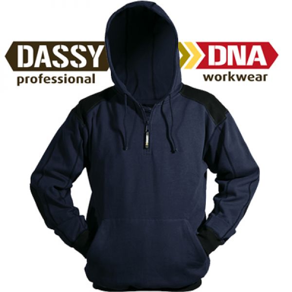 Dassy DNA Indy navy - Sweatshirt hoodie versterkt met canvas
