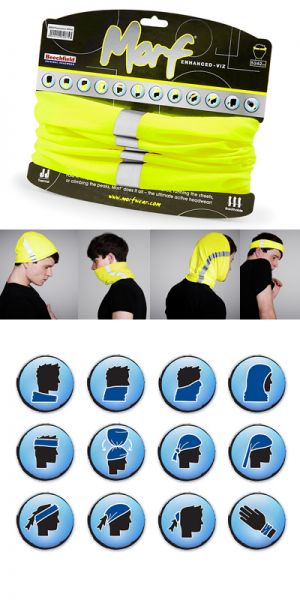 Morf - Fluo gele multifunctionele hoofdband voor professionals / sporters 