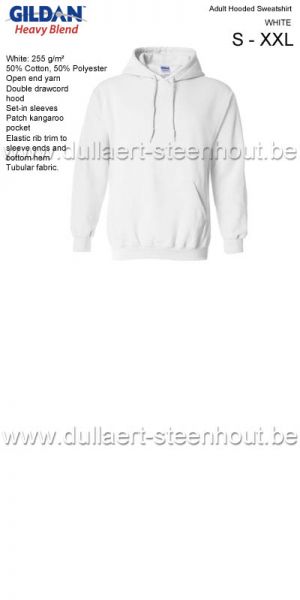 Gildan - Sweater met kap - white