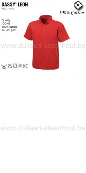  DASSY® Leon (710003) Polo-shirt 100% katoen / rood
