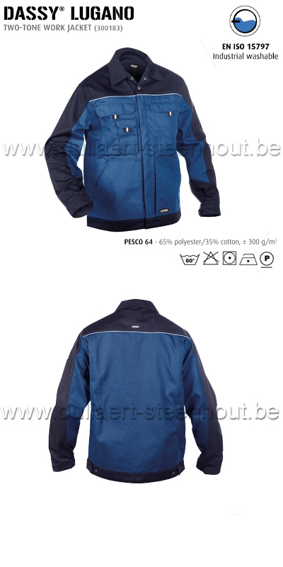 DASSY® Lugano (300183) Tweekleurige werkvest korenblauw/navy