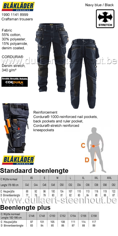 Munching metalen Archaïsch Werkkleren | Blaklader - Craftsman trouser stretch X1900 Denim jeans  werkbroek - 1990 1141 8999