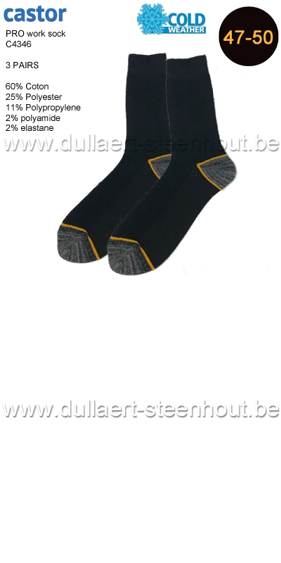 Castor Pro work sock - 3 PAAR werkkousen voor warme en droge voeten - 47-50 