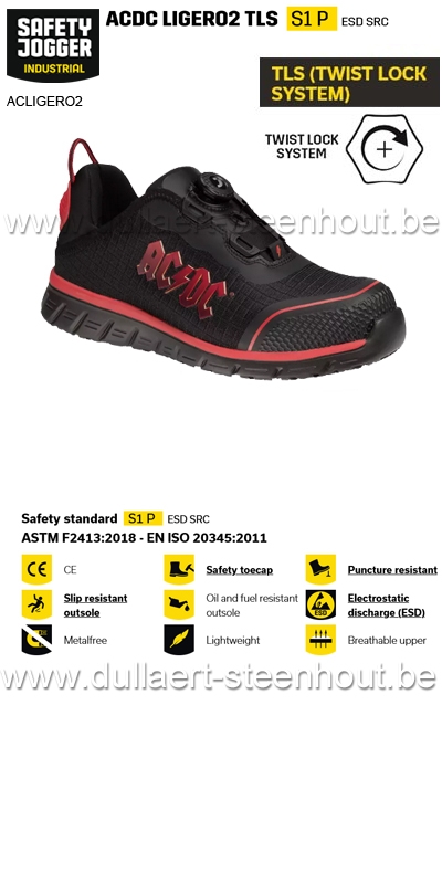 SAFETY JOGGER WERKSCHOENEN ACDC LIGERO2 TLS S1 P - BLACK/RED